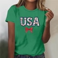 thumbnail image 2 of Levmjia Womens Top T-Shirt Short Sleeve Round Neck Printed Casual Pullover Fashion Comfortable Independence Day Tee Vacation Party Daily Wear, 2 of 5