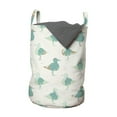 thumbnail image 1 of Bird Laundry Bag, Abstract Grunge Cartoon Silhouette of Woodcock in Pastel Colors, Hamper Basket with Handles Drawstring Closure for Laundromats, 13" x 19", Almond Pale Green, by Ambesonne, 1 of 4