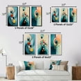 thumbnail image 4 of Designart "Turquoise Abstract Retro Wisdom Geometry III" Modern Geometric Framed Wall Art Set Of 3 - Turquoise Abstract Frame Canvas Set For Living Room Decor, 4 of 7