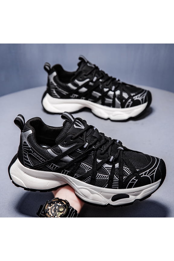 Men'S Dad Shoes | Casual and Sports Style, Low-Top, Fabric Upper and Sole, Elastic Band Closure, Suitable for Running, Yoga, and All-Season Wear