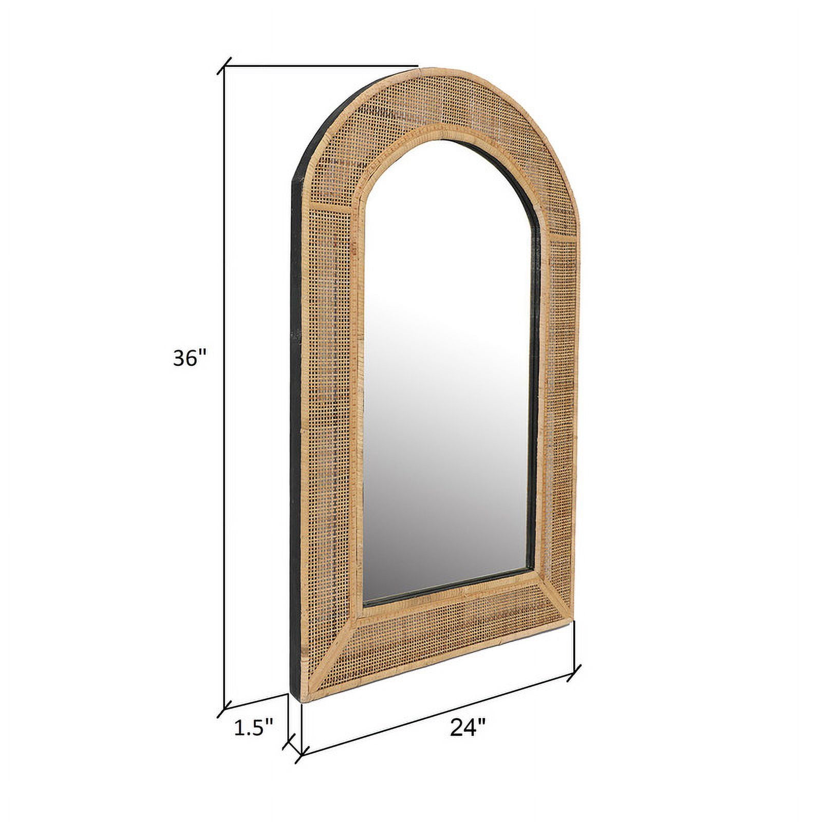 Delara Boho Arch Rattan Wall Mirror