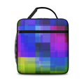 thumbnail image 2 of Blue and Purple Checkered Pattern Insulated Lunch Bag Teens,Lunch Box for Men Women for Work,Picnic or Travel,10.2x9.5x4.3 Inches,8 Can Capacity, 2 of 6