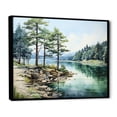 thumbnail image 2 of Designart "Reflective Pine Trees II" Tree Pine Floater Framed Wall Art Print, 2 of 7