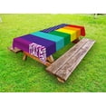 thumbnail image 1 of Pride Outdoor Tablecloth, Mixed Flag Design American and LGBT Gay Lesbian Parade Rainbow Peace and Pride Themed, Decorative Washable Fabric Picnic Tablecloth, 58 X 120 Inches, Multicolor, by Ambesonne, 1 of 2