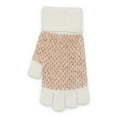 thumbnail image 3 of Time and Tru Women's Birdseye Cuffed Fingerless Gloves, Knit, One Size Fits Most, Winter White, 3 of 3