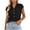 Black, variant on cocolona Womens Summer Tops Short Sleeve V Neck Button Shirts with Pockets Dressy Casual Loose Tunic Blouses