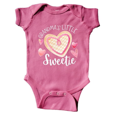 

Inktastic Grandma s Little Sweetie with Pink Heart Cookie Gift Baby Boy or Baby Girl Bodysuit