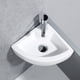 thumbnail image 4 of Fregadero de baño esquinero moderno, lavabo de cerámica blanca de alta calidad para guardarropas, 4 of 11