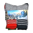 thumbnail image 6 of Eco Friendly Heavy Weight Recycled Cotton Thermals Boot Socks 4 Pairs (9-11, Multi Stripe), 6 of 6