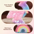 thumbnail image 3 of Pink Number Candle with Rainbow Decoration, Colorful Cartoon Birthday Cake Topper, Creative Party Supplies for Celebration, Anniversary Ornament, Number 3, 3 of 6