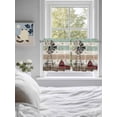 thumbnail image 4 of Windmill Farmhouse Half Window Curtains 24 Inches Long, Vintage Teal Brown Wooden Butterfly Window Treatment Curtain Drapes, Short Curtains Tiers for Kitchen Over Sink, 27.5"x24", 2 Panels, 4 of 7