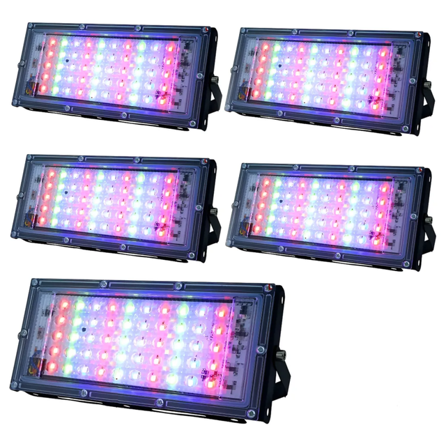 5 Pack deReflector Led de 80w Rgb , Malubero, Multicolor