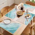 thumbnail image 5 of Teal Blue Waves Coastal Placemats Set of 4 Summer Beach Ocean Seaside Place Mats Indoor Wipeable Table Mats Washable Cloth Dining Table Placemats for Kitchen Holiday Party Home Decor 13x19 Inch, 5 of 9