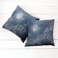 thumbnail image 6 of Ambesonne Moon Throw Pillow Cover 2 Pack, Night Skyline Full Moon, 16", Dark Blue White, 6 of 7