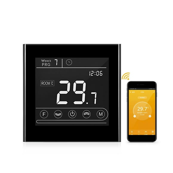 Yeacher Smart Wifi Thermostat Programmable Water Heating Thermostat Temperature Controller LED Display Touchscreen Backlight Remote Control Anti-freeze Function Replacement for Tmall Genie/Amazon Echo