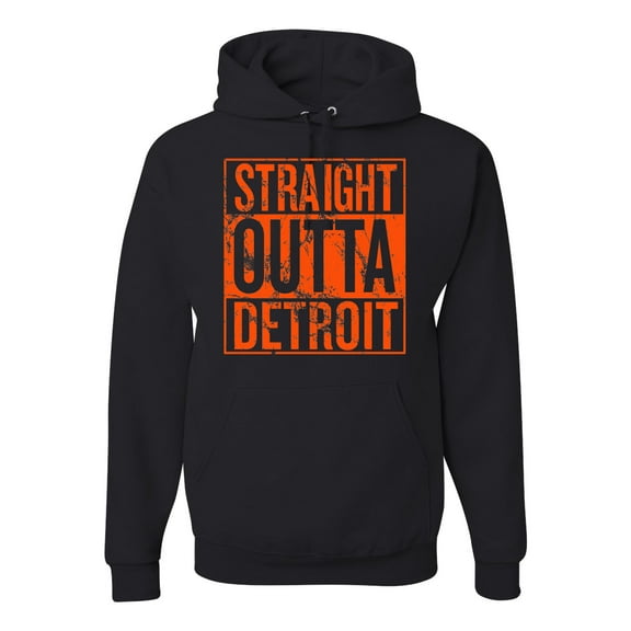 Wild Bobby, Straight Outta Detroit DET Fan Fantasy Baseball Fans, Sports, Unisex Graphic Hoodie Sweatshirt, Black, Small
