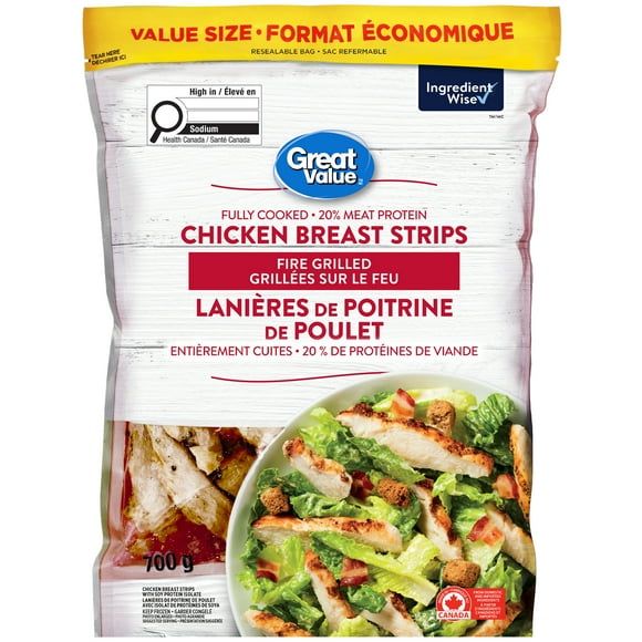 GV Fully cooked Chicken breast strips, 700g /1x700g/ 8 count