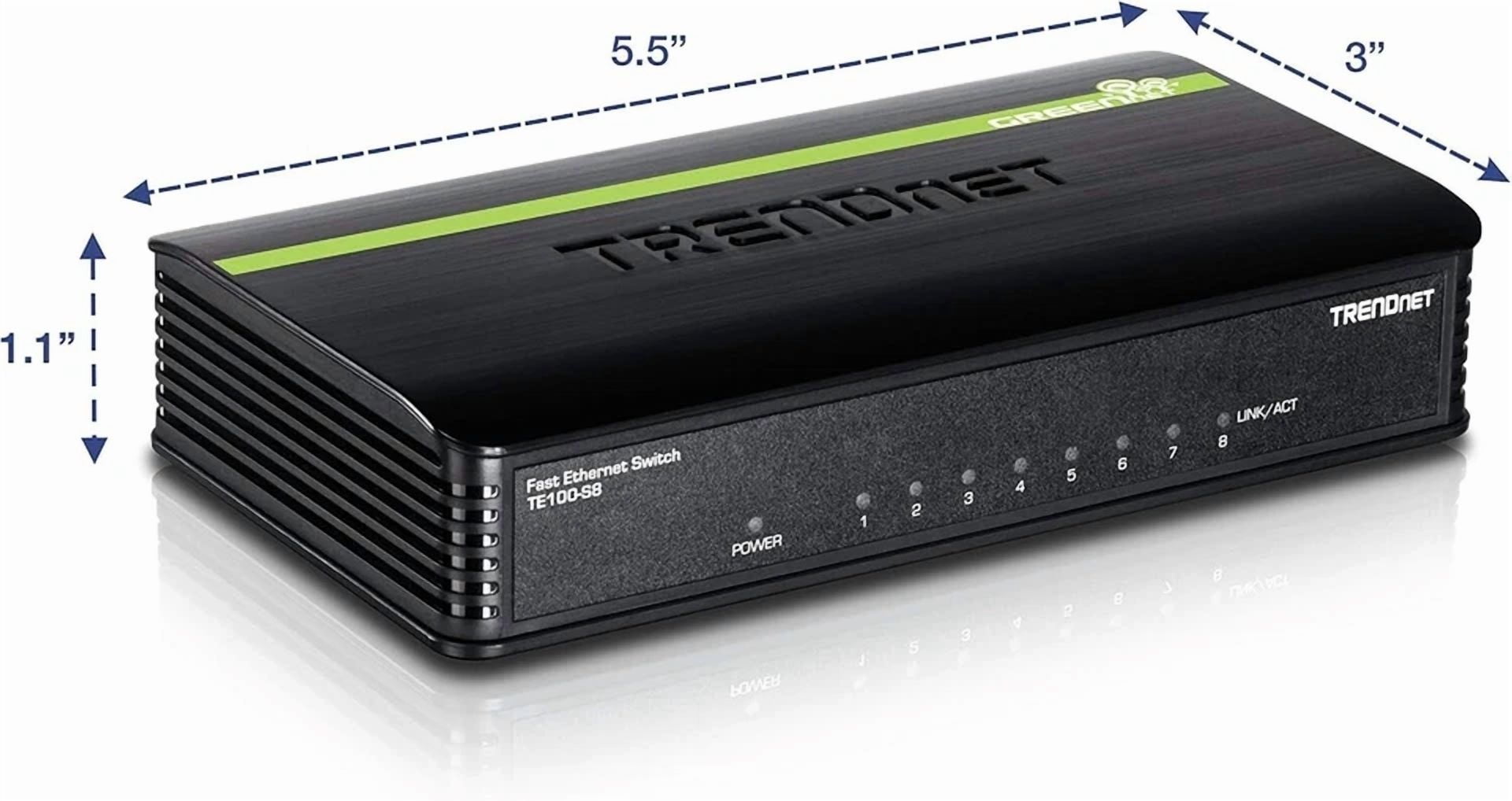 CRESTIN- Trendnet Te100-S8 8-Port 10100Mbps Network Ethernet Desktop Switch