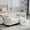 Beige, variant on YWEN 77.2" Chenille End of Bed Bench Chaise Lounge, Upholstered Bedroom Bench with Arms & Bolster Pillows, Rubberwood Legs for Living Room Apartment Guest Room