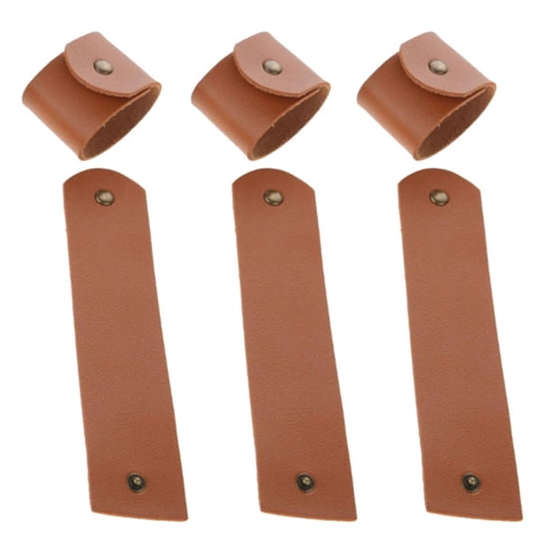 Anillos de servilleta de 6 anillos de servilleta de cuero anillos de servilleta rústicos para mesa de cena