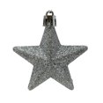 thumbnail image 6 of 8 Piece Shiny, Matte & Glitter Silver Star Christmas Ornament Decoration 2 Inch, 6 of 9