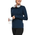 thumbnail image 4 of Cadmus Women's Quick Dry Long Sleeve Shirts Athletic Yoga Tops Casual Sun Protection Running Shirt with Thumb Hole,Navy,Medium, 4 of 6