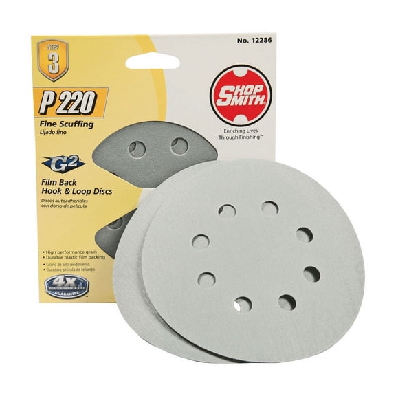 Ali Industries 2411163 5 in. Film Back Hook & Loop Sandpaper Disc, 220 Grit - Pack of 3