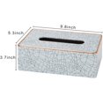 thumbnail image 4 of Leather Tissue Box Facial Tissue Box Tissue Dispenser (Pale Green - Ice Cracks Pattern), 4 of 5