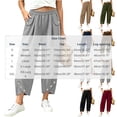 thumbnail image 3 of VBVC Women's Cropped Pleated Capri Pants , Side Button Lounge Trousers For Women , Ladies' High Waisted Pants with Pockets, *Black , XX-Large, 3 of 6