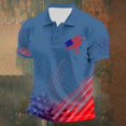 thumbnail image 2 of CONZONE Independence Day Mens Polo Shirt Short Sleeve July 4Th Polo Shirt for Men Patriotic Usa Flag Graphic Breathable Loose Fit Cozy Summer Golf Shirts, 2 of 4