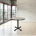 thumbnail image 4 of Hampden Furnishings Bennet Collection Steel Frame 36" Round Top, X Base, 30" Height Cafe Table, Black Frame/Grey Nebula Top, 4 of 5
