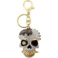 thumbnail image 1 of 1 Uds llavero de calavera de Metal con diamantes de imitación novedad creativa llavero de calavera 3d hermoso, 1 of 5