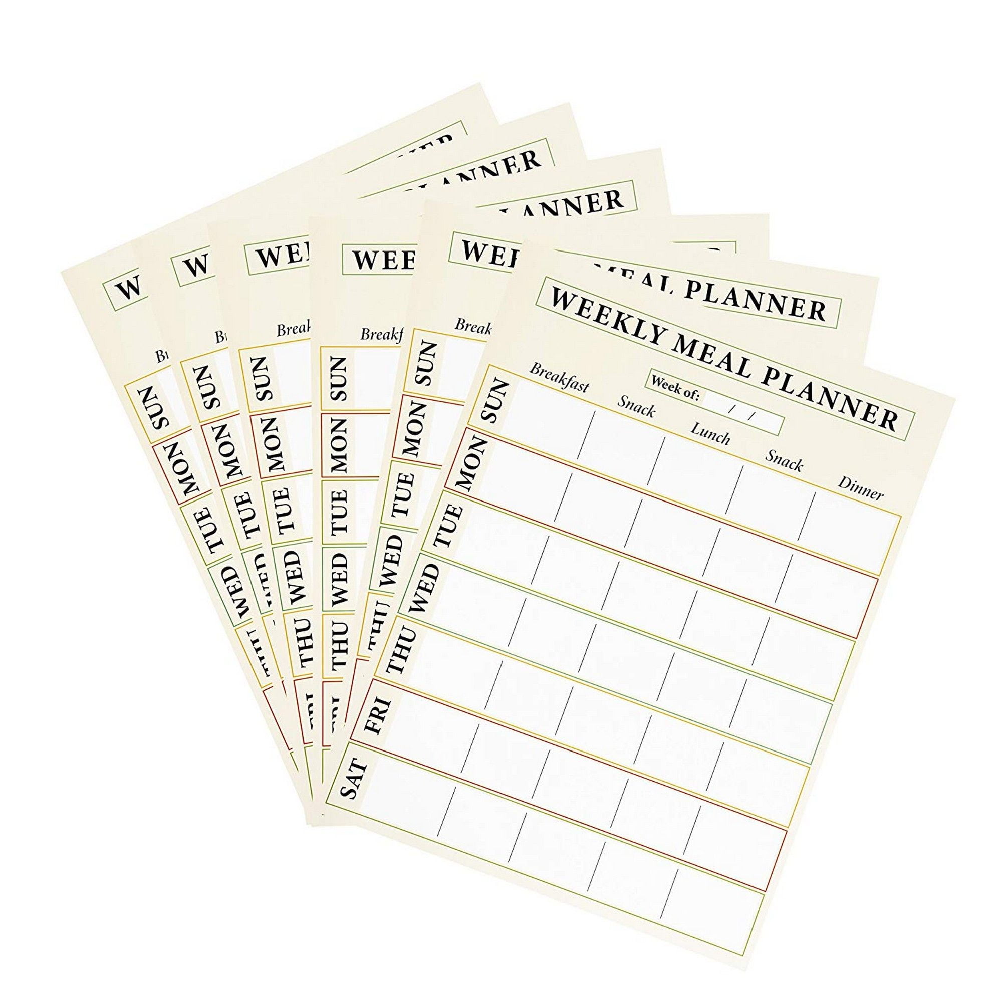 Juvale Dry Erase Weekly Meal Planner 6 Pack Self Adhesive Large 
