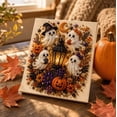 thumbnail image 7 of Halloween Ghost Pearl Art DIY Kit, 5 Styles Witch Crow Ghost Skull Highland Cow Pumpkin Crescent Moon DIY Craft Set, Beginner Friendly Handmade Wall Decor Gift for Adults, 7 of 7
