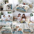 thumbnail image 5 of Queen 4 Piece Bedding Set Vintage Farm Donkeys Pigs Cows Soft Breathable Duvet Cover and Pillowcase, Flowers Leaves on Linen Duvet Cover Set Bed Sheets for Bedroom Dormitory Guest Room, 5 of 9