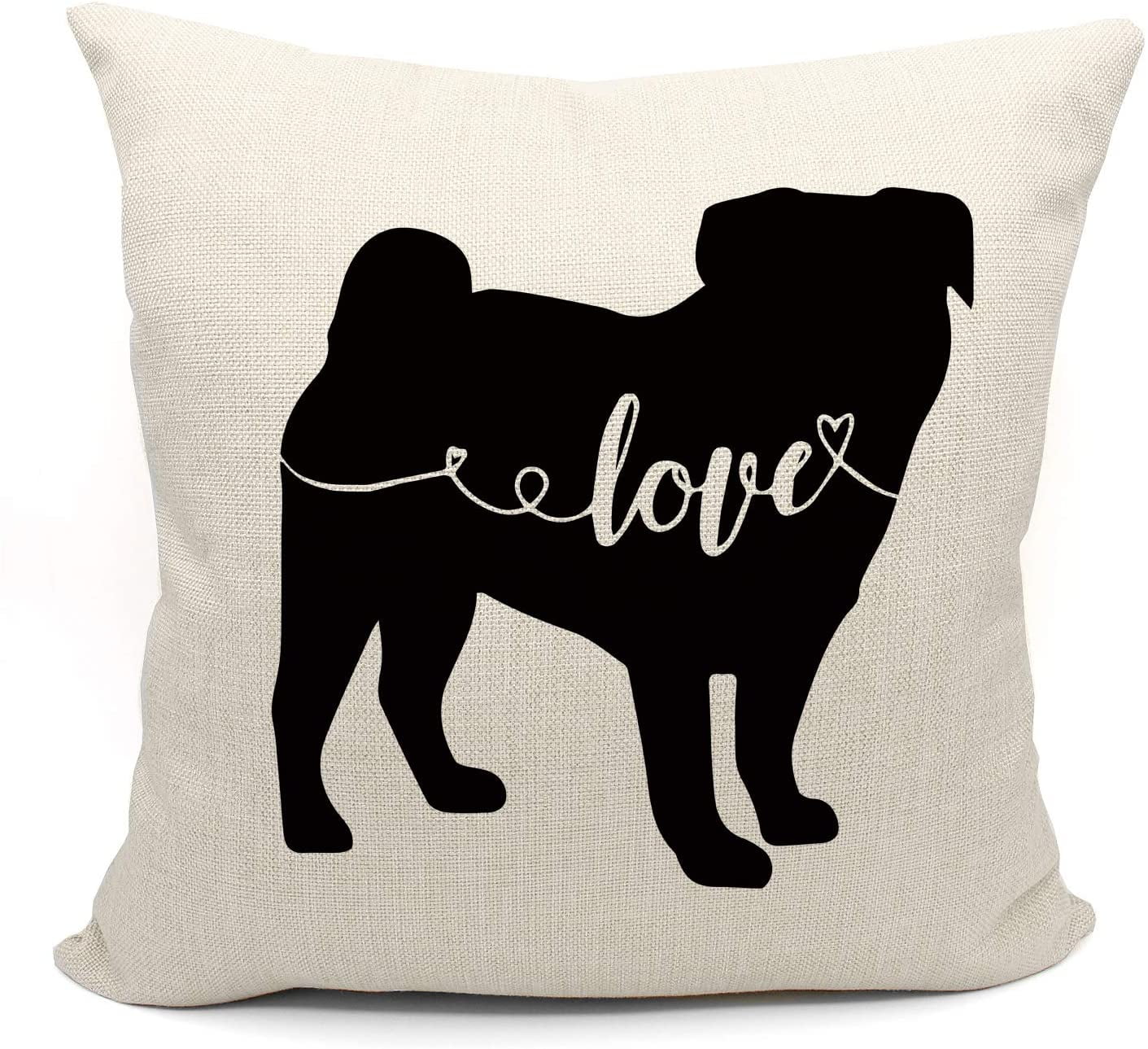 Pug Black Shaped Pillow Bedding Dogs Dog Gift Pillows 18” 