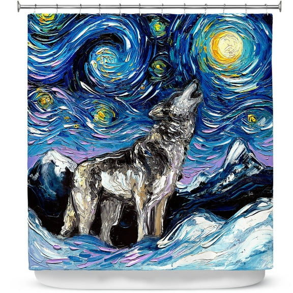 Shower Curtains 70" x 73" from DiaNoche Designs by Aja Ann - Lupine Night