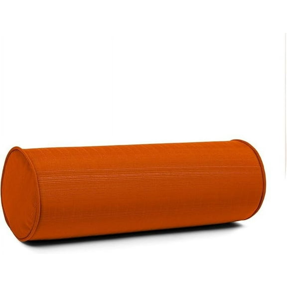 Sherry Kline Sunrise Indoor/Outdoor Neck Bolster Corded Edge Filled Pillow Cayenne 6"x18" Set of 2