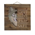 thumbnail image 1 of One Wolf Alive, Sheep Never Safe - Decorative REAL WOOD Wall Art - Faux Pallet Look, 1 of 3