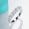 thumbnail image 4 of AnuClub 5 Stone Moissanite Eternity Wedding Band 1.5cttw D Color Moissanite 14K Gold Plated 925 Sterling Silver Rings for Women with Certificate, 4 of 8