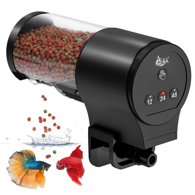 Comedero automático para peces AQQA de 110 ml de capacidad con temporizador 12/24/48 h