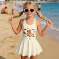 thumbnail image 3 of Uourmeti Cartoon Capybara Airplane Print Girls Skirted One Piece Swimsuit - Quick Dry, Stretchy Swim Dress for Beach & Pool Vacations, 3 of 8