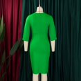 thumbnail image 4 of Womens Business Work Office Crew Neck Pencil Dress Elegant Ruched Long Dress, 4 of 8
