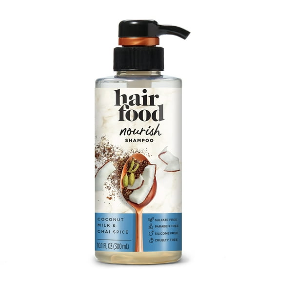 Hair Food Coconut & Chai Spice Sulfate Free Shampoo, 10.1 fl oz, Dye Free Nourishment