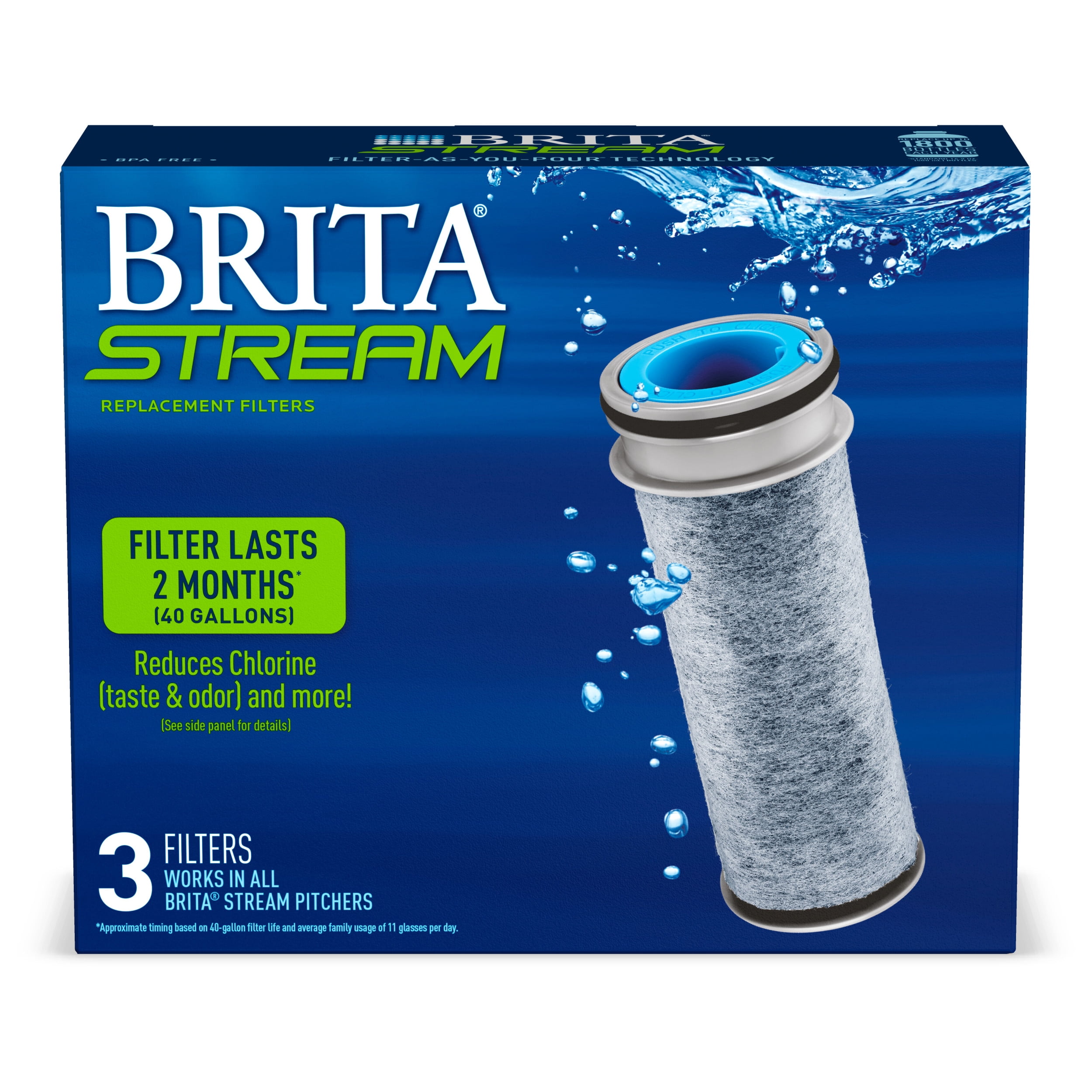 Brita Classic Water Pitcher & (10) Replacement Filters OB03 FREE SHIPPING!
