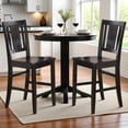 thumbnail image 3 of FurniFact Elegant Counter Height Chairs – Wooden Bar Stools with Back, Black, 3 of 3