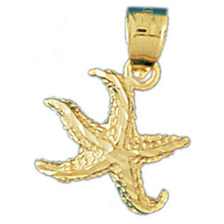 14K Yellow Gold Starfish Pendant - 20 mm