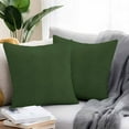 thumbnail image 2 of Outdoor Waterproof Throw Pillow Covers Set of 2 Green Leather Texture Decorative Pillowcases Square Outdoor Pillows Cushion Case 16x16 Inch Solid Color Patio Pillows for Couch Sofa Bed Garden, 2 of 9