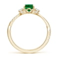 thumbnail image 2 of ANGARA Lab Grown Three Stone Oval Emerald & Diamond Engagement Ring for Women in 14K Yellow Gold (Size-7x5mm) | May Birthstone, Birthday, Anniversary, Jewelry Gift for Women | Lab-Grown Emerald Ring, 2 of 8
