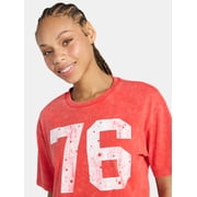 No Boundaries Boxy Cropped Graphic Tee, Womens XXS-XXL